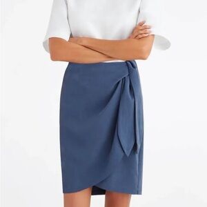 Vetta Womens Tencel Full Wrap Skirt Size Small Blue Tulip Hem